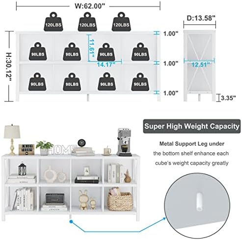FATORRI 8 Cube Storage Organizer Bookshelf and Small Bookcase for Home Office (White Oak) - Image 7