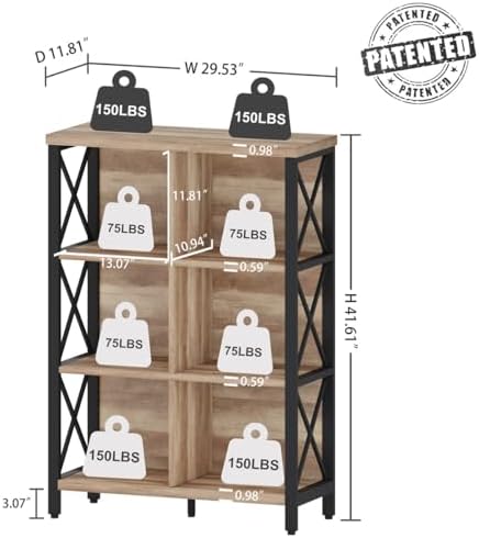 FATORRI 6 Cube Storage Organizer Bookshelf and Small Bookcase for Home Office (Rustic Oak) - Image 3