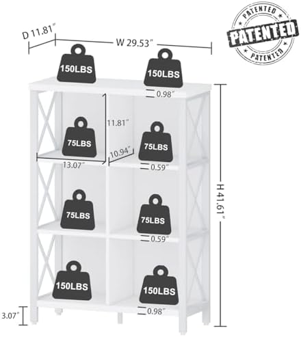 FATORRI 6 Cube Storage Organizer Bookshelf and Small Bookcase for Home Office (White Oak) - Image 3