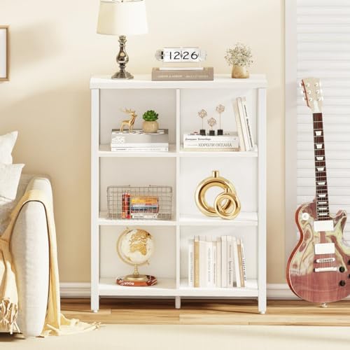 FATORRI 6 Cube Storage Organizer Bookshelf and Small Bookcase for Home Office (White Oak) - Image 5