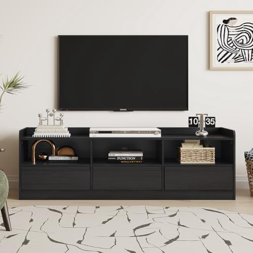 FATORRI TV Stand for 55/60/65 Inch TVs for Living Room, Modern Black - Image 7