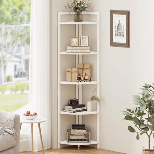 FATORRI 8 Cube Storage Organizer Bookshelf and Tall Corner Shelf Stand (White Oak) - Image 6