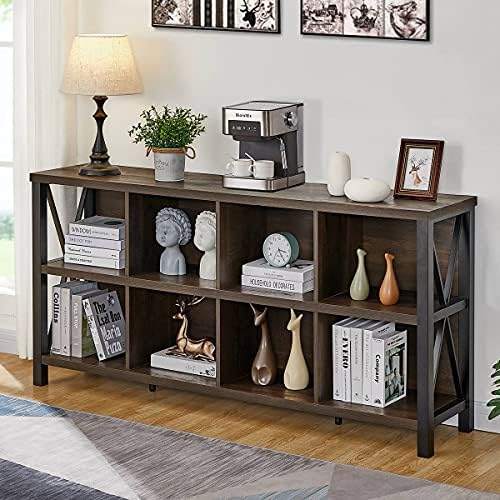 FATORRI 8 Cube Storage Organizer Bookshelf and 6 Cube Storage Organizer (Walnut Brown) - Image 3