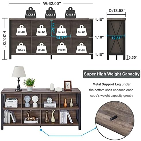 FATORRI L Shaped Computer Desk and 8 Cube Storage Organizer Shelf (Walnut Brown) - Image 3