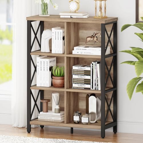 FATORRI 6 Cube Storage Organizer Bookshelf and Small Bookcase for Home Office (Rustic Oak) - Image 4